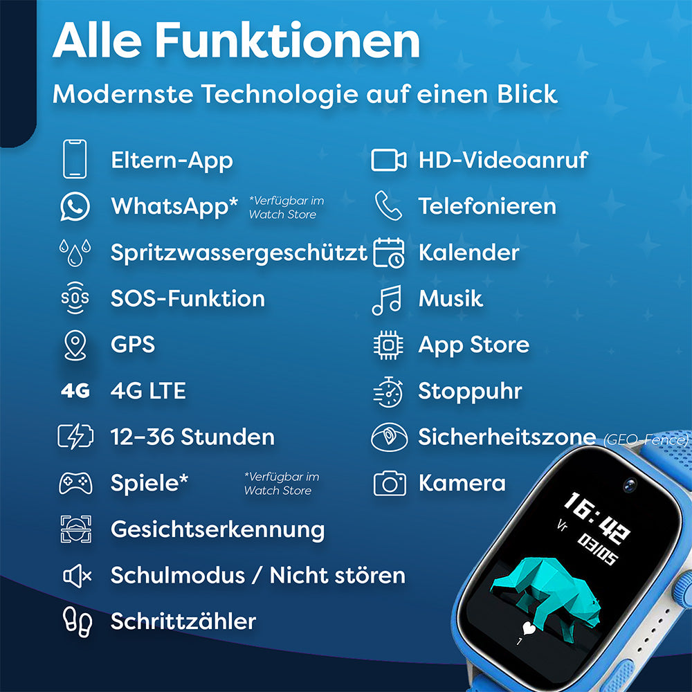 AngelTech Kinder-Smartwatch Ultra – Blau