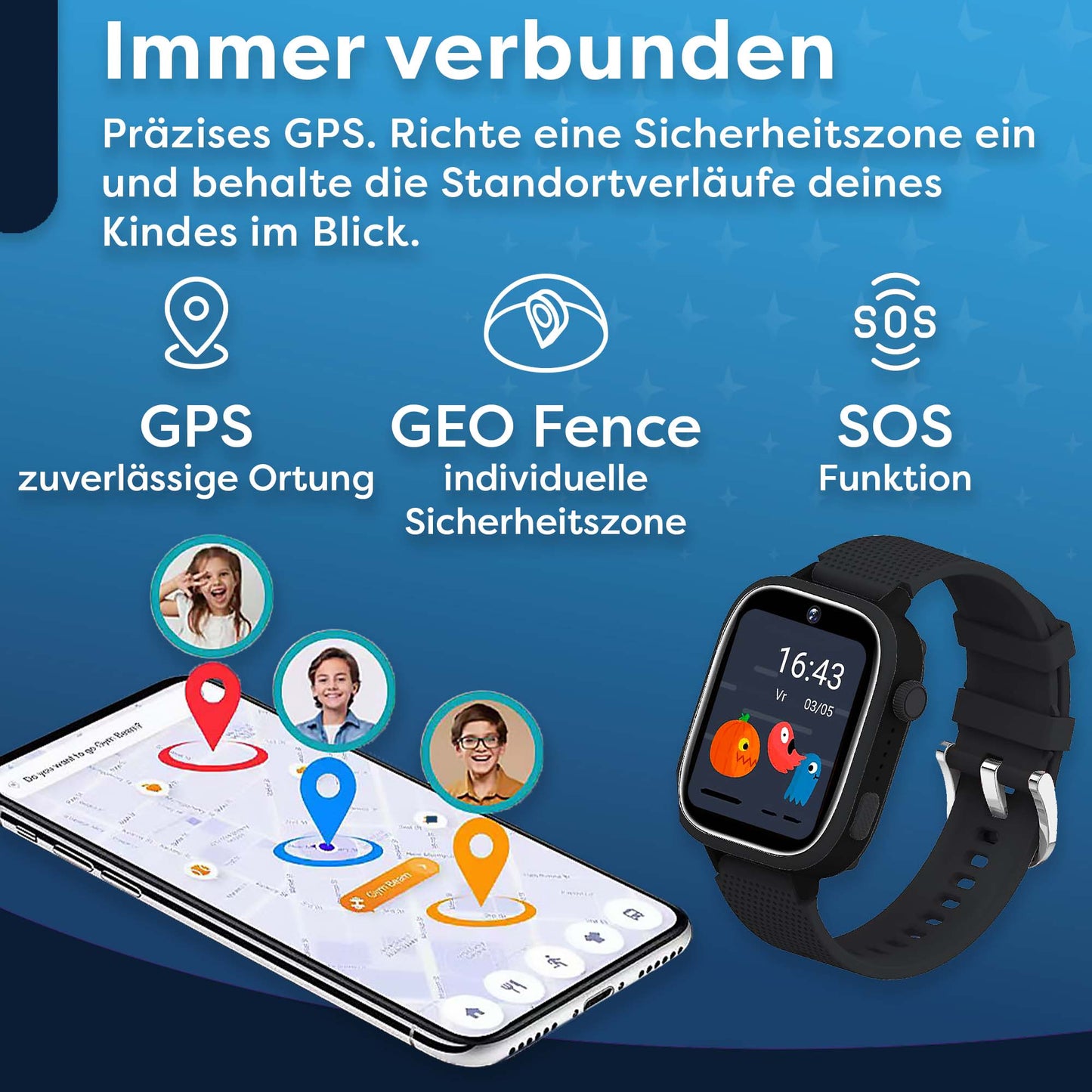 AngelTech Kinder-Smartwatch Ultra – Schwarz