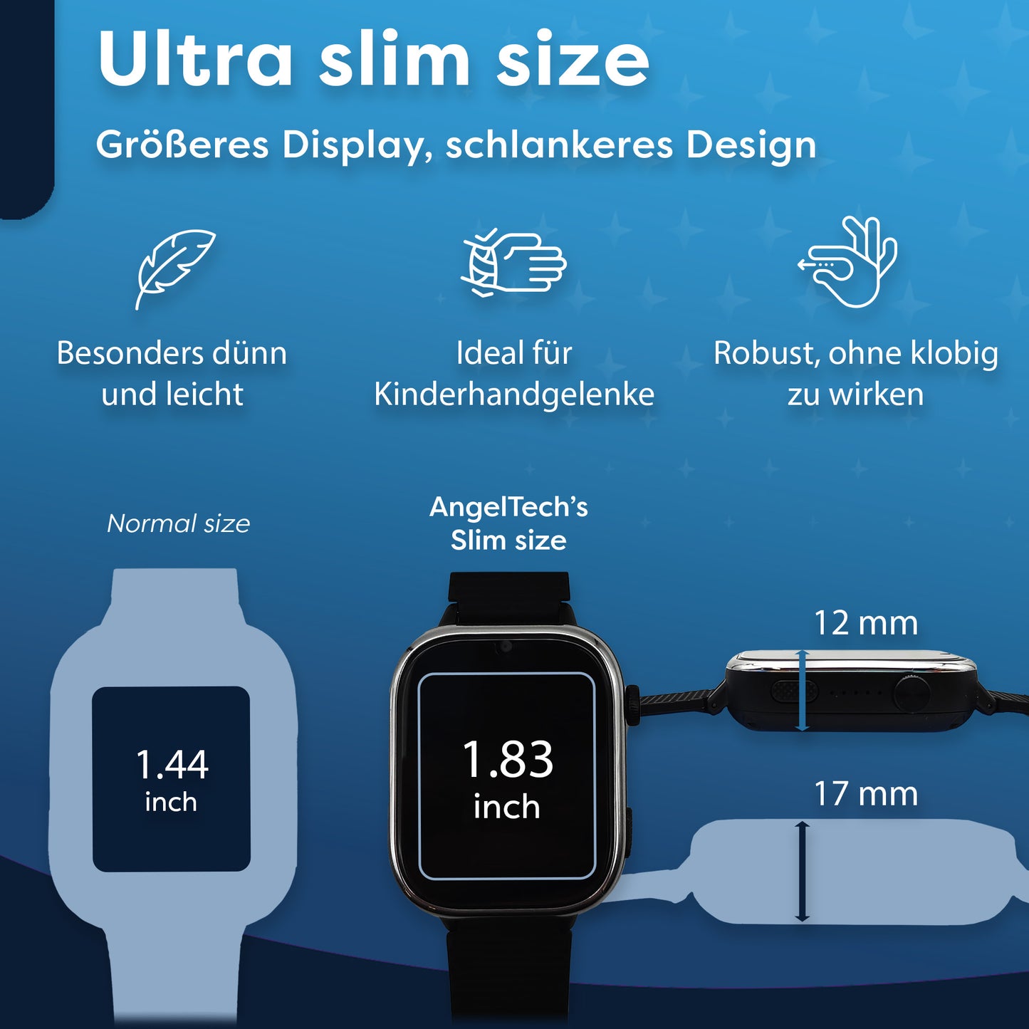AngelTech Kinder-Smartwatch Ultra – Schwarz