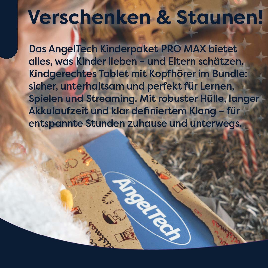 AngelTech Kinderpaket PRO MAX – Kindertablet + Kinderkopfhörer