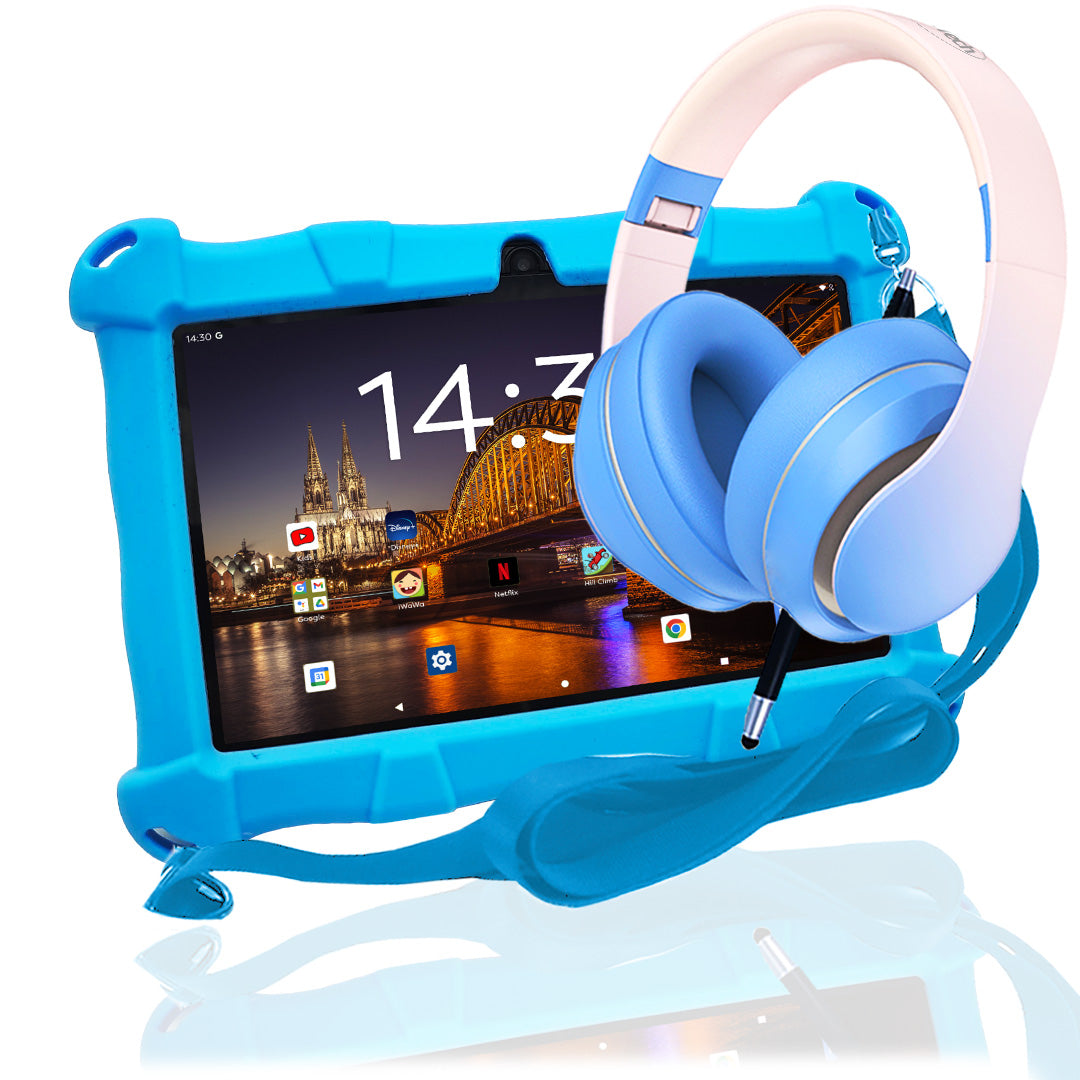 AngelTech Kinderpaket SLIM – Kindertablet + Kinderkopfhörer
