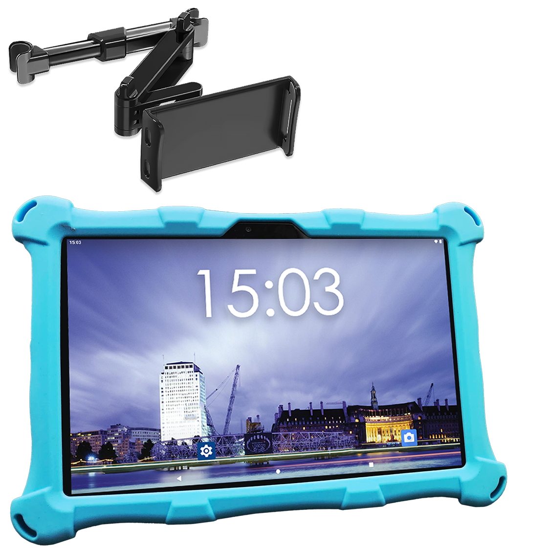 AngelTech Unterwegs-Paket XL – Kindertablet + Tablethalterung fürs Auto