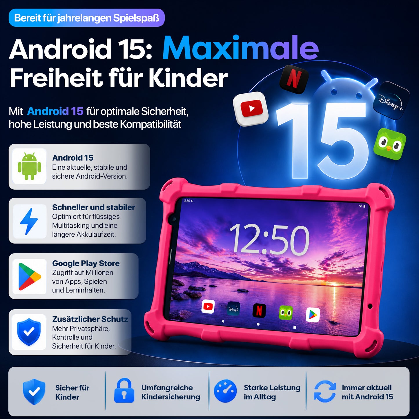 AngelTech Kinderpaket PRO MAX – Kindertablet + Kinderkopfhörer