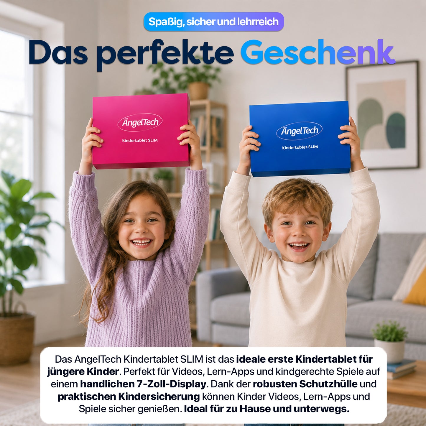 AngelTech Kinderpaket SLIM – Kindertablet + Kinderkopfhörer