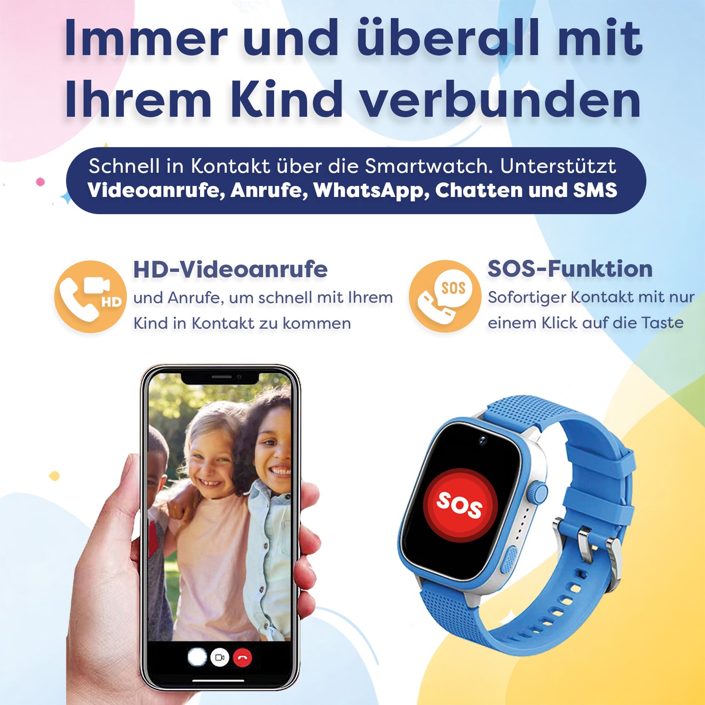 AngelTech Kinder-Smartwatch Ultra – Blau