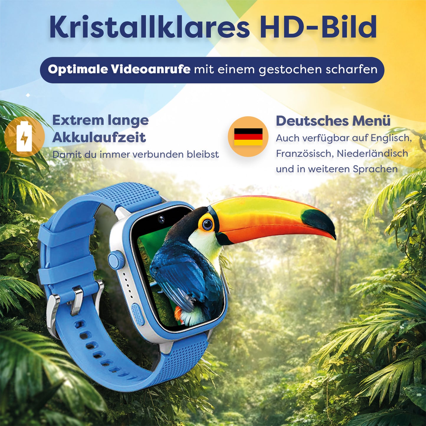 AngelTech Kinder-Smartwatch Ultra – Blau