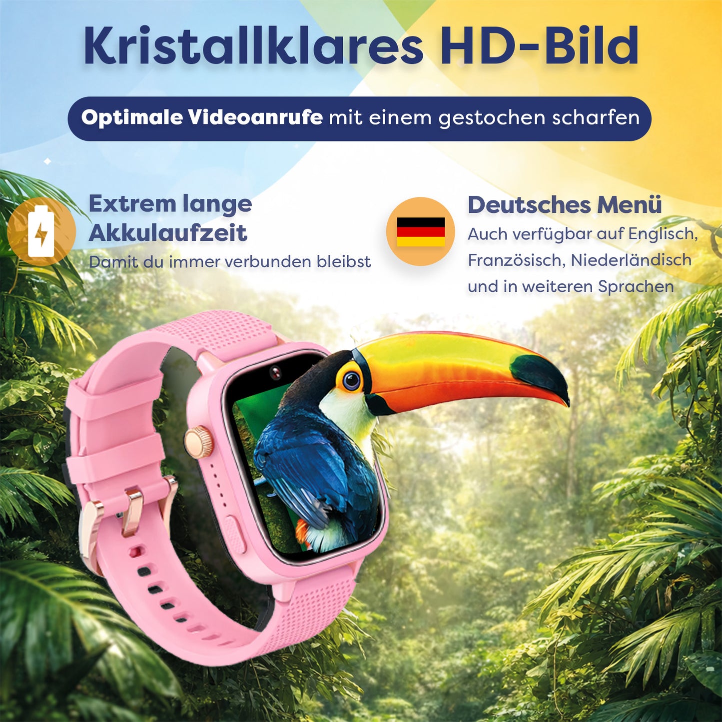 AngelTech Kinder-Smartwatch Ultra – Rosa