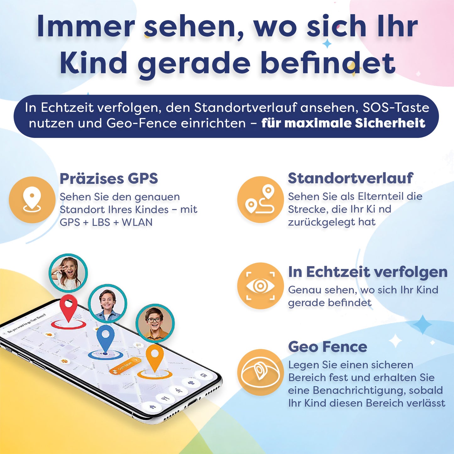 AngelTech Kinder-Smartwatch Ultra – Schwarz