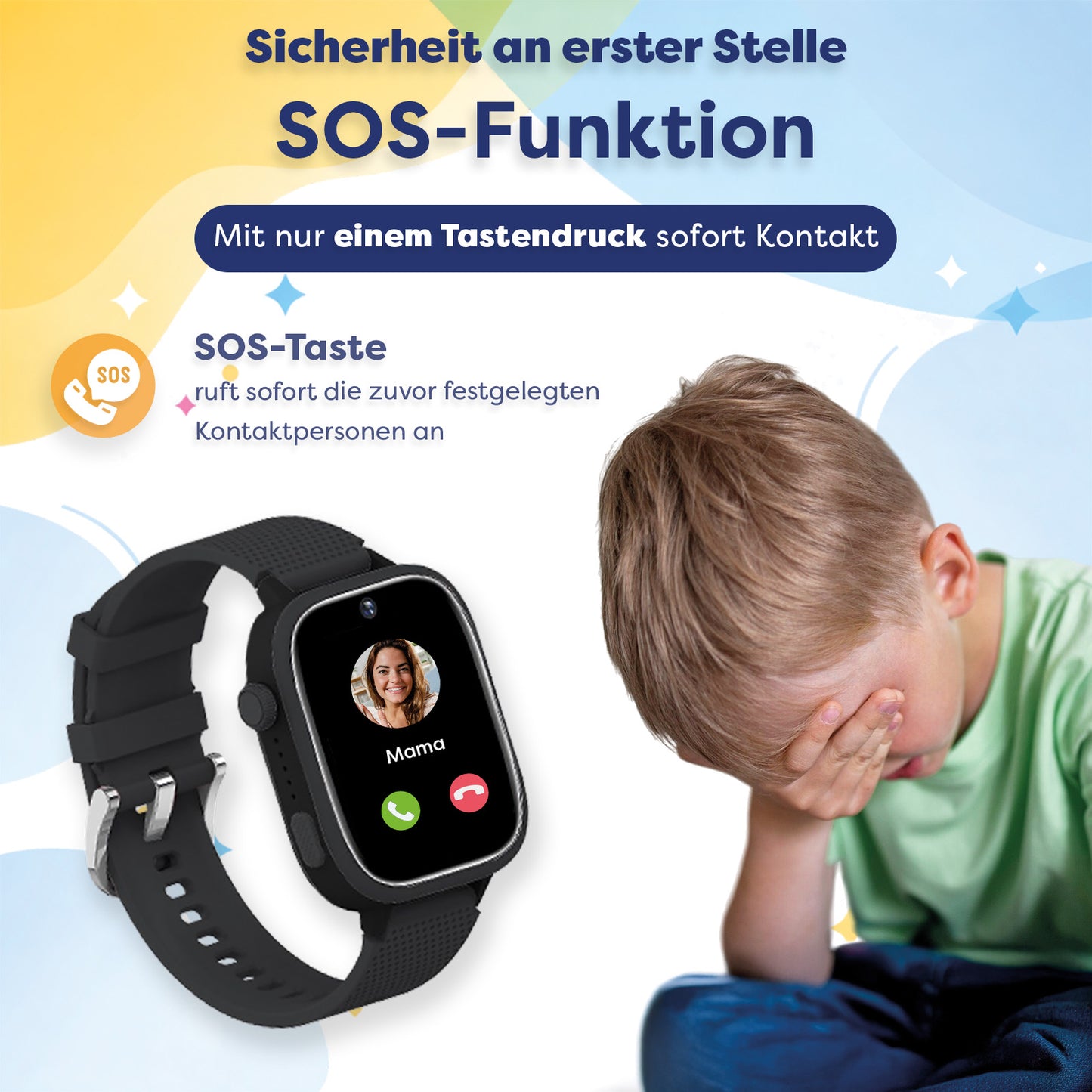 AngelTech Kinder-Smartwatch Ultra – Schwarz
