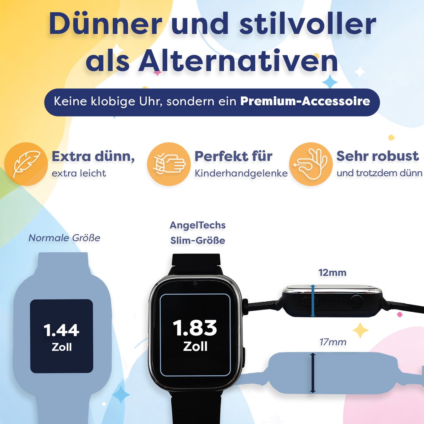 AngelTech Kinder-Smartwatch Ultra – Schwarz