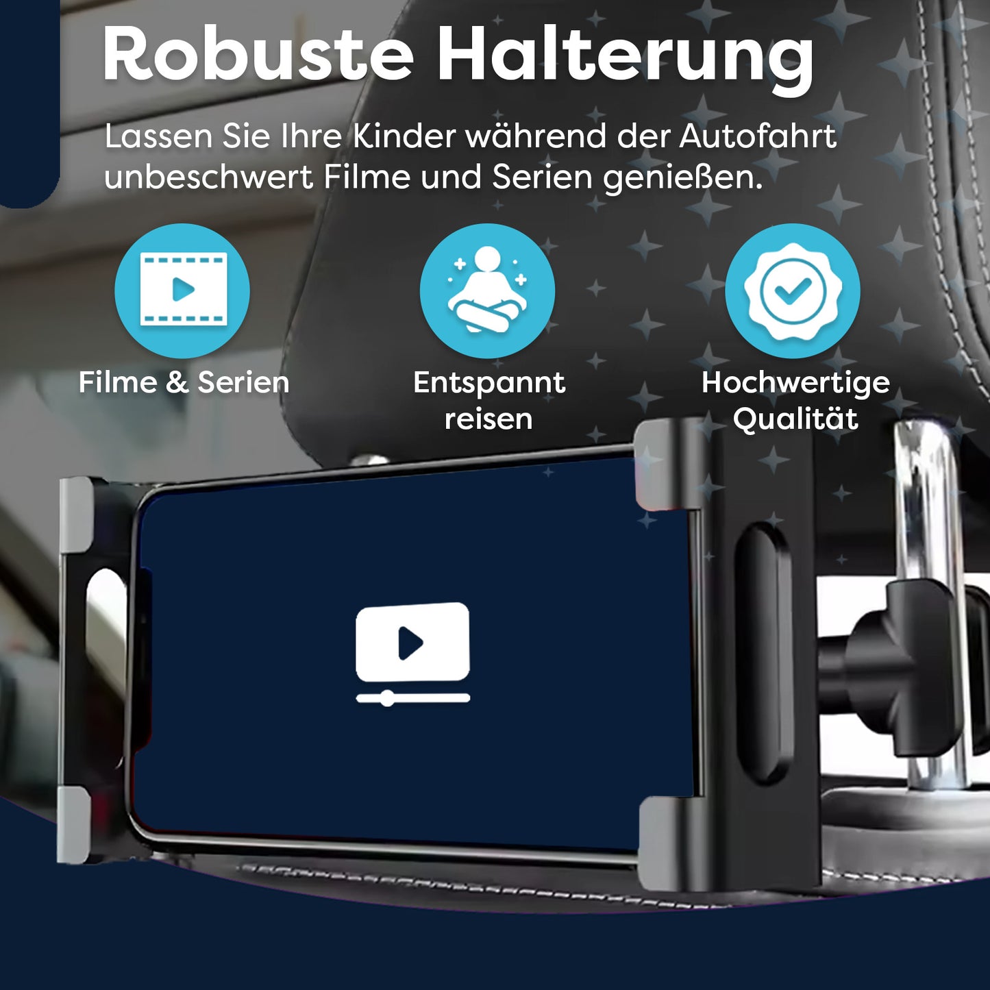 AngelTech Unterwegs-Paket XL – Kindertablet + Tablethalterung fürs Auto