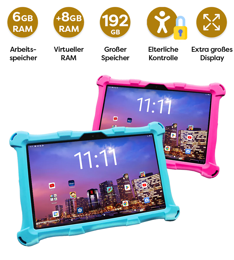 AngelTech Kinderpaket PRO II – Kindertablet + Kinderkopfhörer

